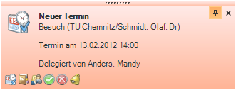 Erinnerungsfenster einer delegierten Aktivität