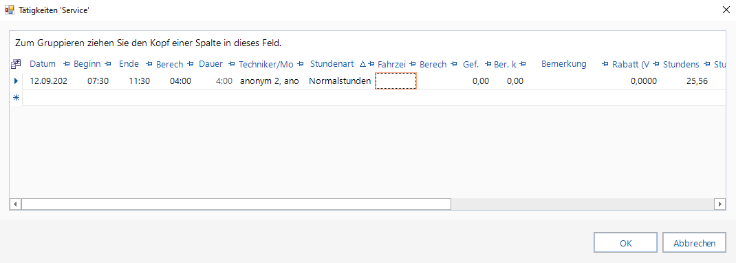  Eingabe Stundenerfassung