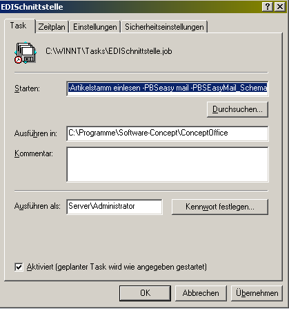 Beispiel eines Geplanten Tasks